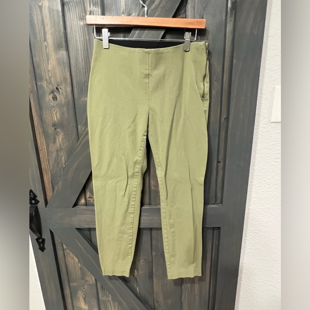 Olive Green Women's Stretch Ankle Pants